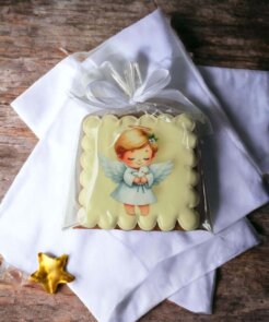 Krikštynos, dovana svečiams 4, gelsvas fonas