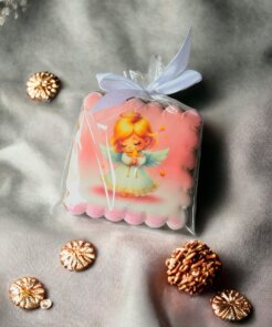 Krikštynos, dovana svečiams 2. rausvas fonas