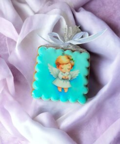 Krikštynos, dovana svečiams 3, melsvas fonas