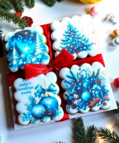 Kalėdinių meduolių rinkinys dėžutėje – Snaigių šokiai