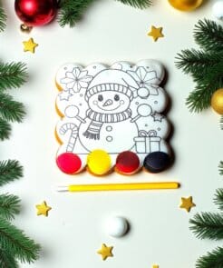 Kalėdinis meduolis spalvinimui - sniego senis