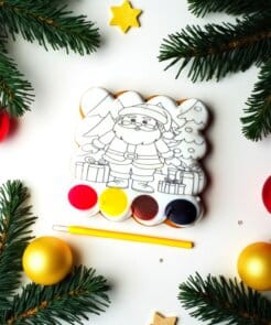 Kalėdinis meduolis spalvinimui - Kalėdų senelis miške