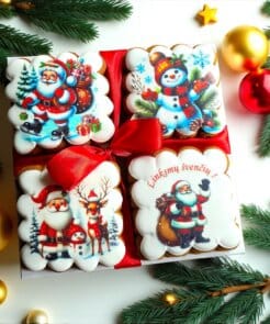 Kalėdinių meduolių rinkinys dėžutėje - Kalėdų senelio sveikinimas