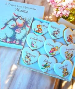 Sveikinimo meduoliai „9 žodžiai mamos dienai“